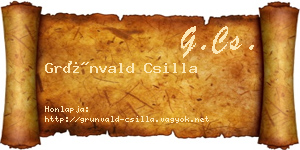 Grünvald Csilla névjegykártya